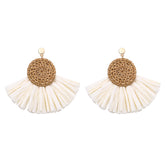 Bohemian Rattan Tassel Earrings